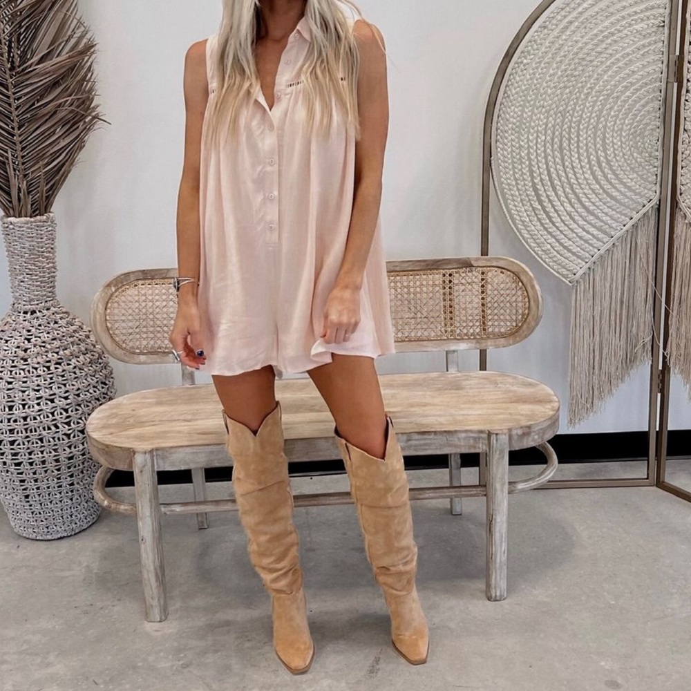 Blush short romper
